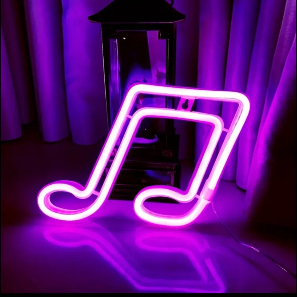 Purple Music Note Neon Light